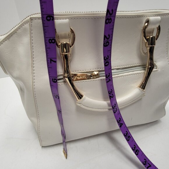 White Handbag with Goldtone Handle - Picture 11 of 16